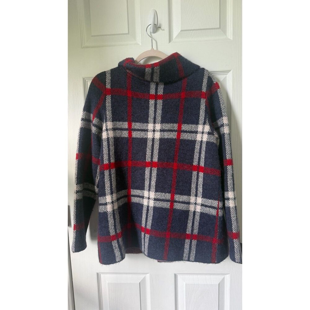 Max Studio plaid funnel neck knit jacket/cardigan